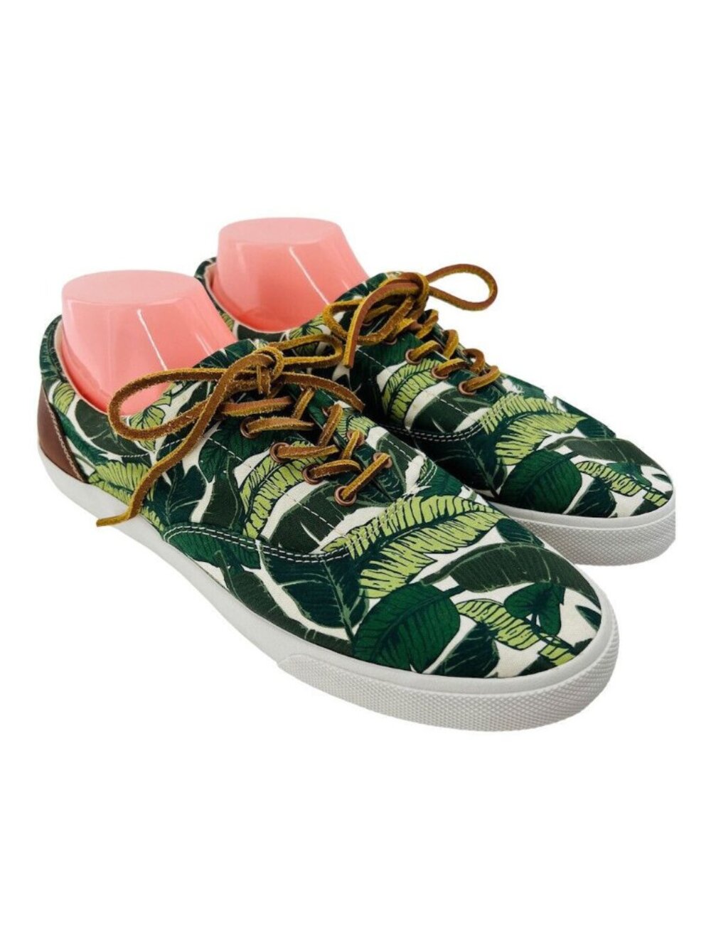 Bucketfeet Sneakers Mens Size 10 Tennis Tropical Leaf Print Canvas & Faux Leathe